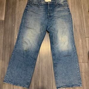30p mother lil dodger low rise wide leg jeans